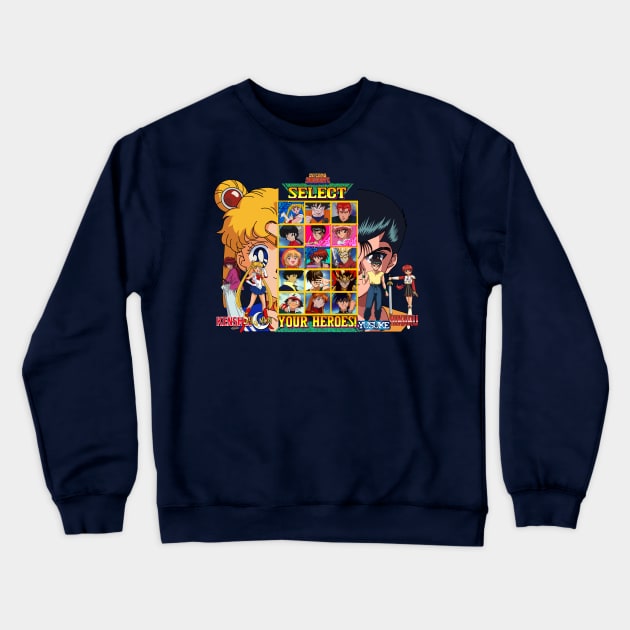 Select 90s Heroes Crewneck Sweatshirt by Batang 90s Art